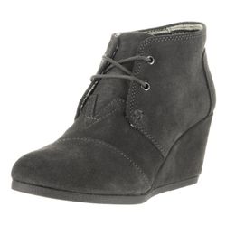 Brand New TOMS Desert Wedge Castlerock Grey Suede