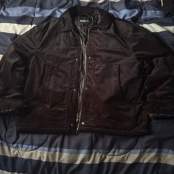 Black Suede Collared Zip Up Coat