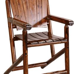 Leigh Country Bar Arm Chair with Star, Solid Back - Retail $131 