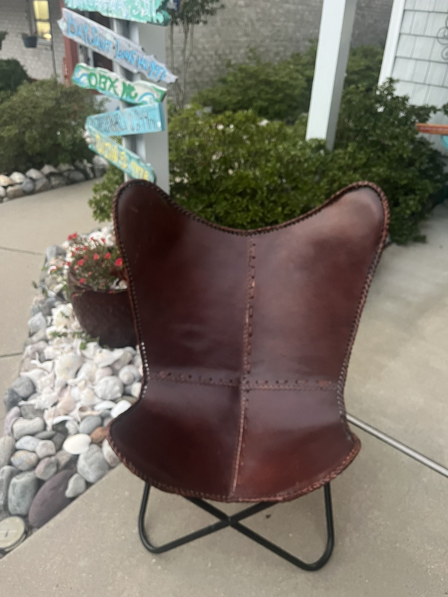 Genuine Leather Butterfly Chair