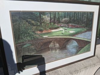 Jim Harringto 38×25 large "13th hole Agusta National the golden bell hole" excellent shape