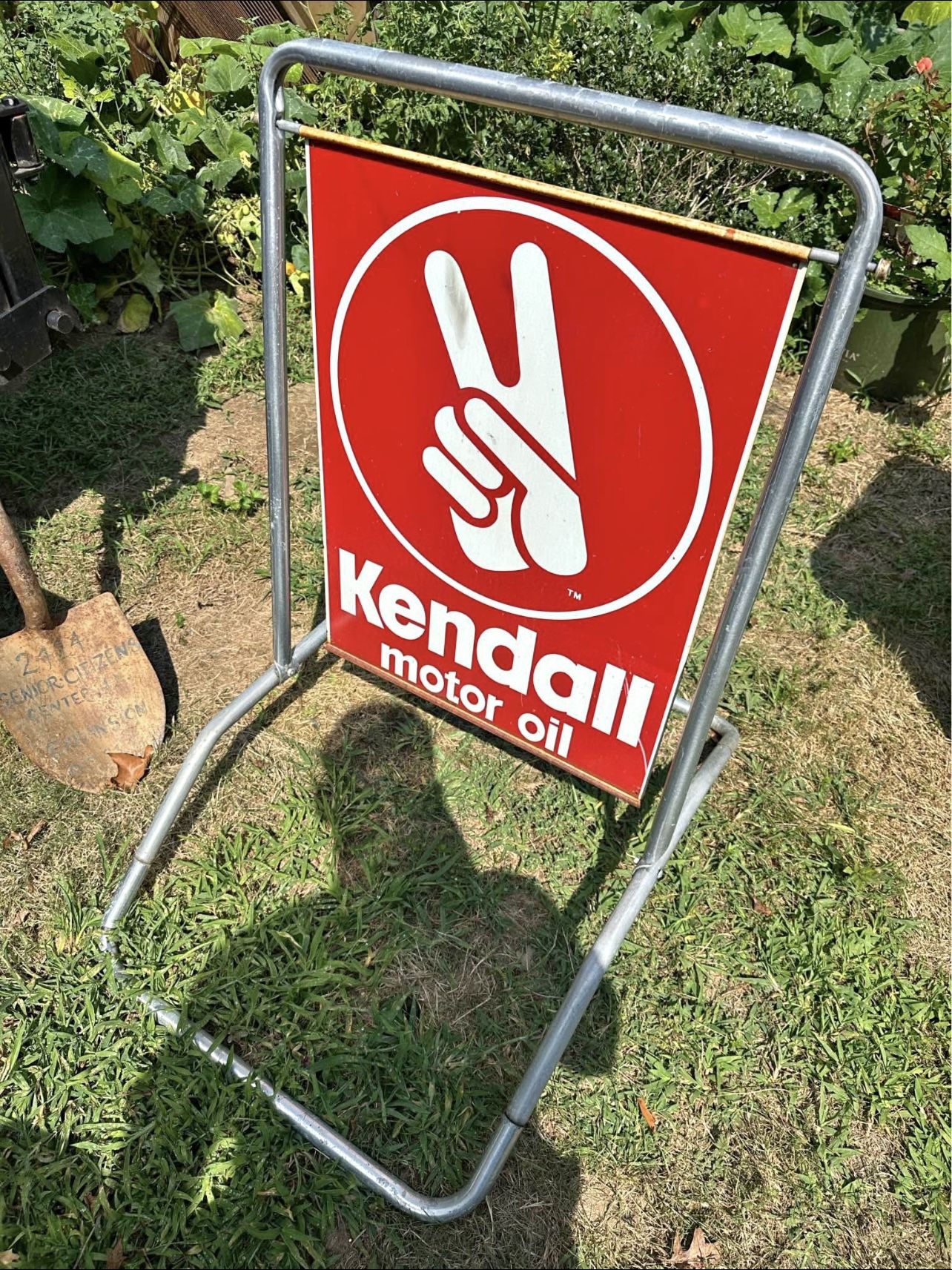 Vintage Kendall Oil Peace Sidewalk Sign
