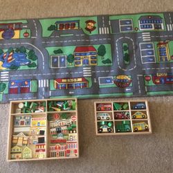 City Road Kids Play Rug & Buildings & Cars