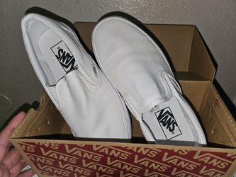 White Slip On Vans