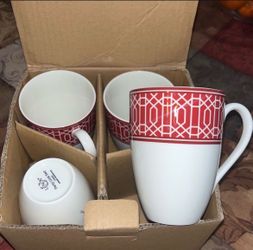 LENOX 16oz Coffee Mugs PARTY LINK RED