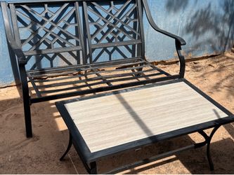Bench and table