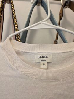 J.Crew Teddie Cotton Long Sleeve Crewneck Top Ivory Size M