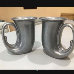 Like New Pair Of Pewter Beer, Mugs French Style Selling On Ebay And Other Places For In The Neighborhood $70 Each