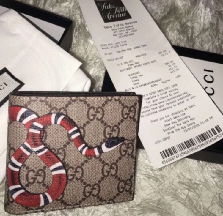 Mens Gucci Wallet Monogram Snake Authentic
