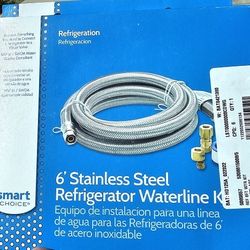 6 Ft. Refrigerator Stainless Steel Water Line & Fittings