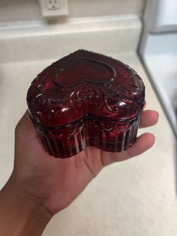 Glass Jewelry Box for Girls Heart Shaped