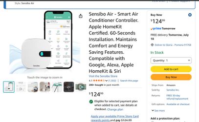 Sensibo Air - Smart Air Conditioner Controller. Apple HomeKit Certified, Smart home