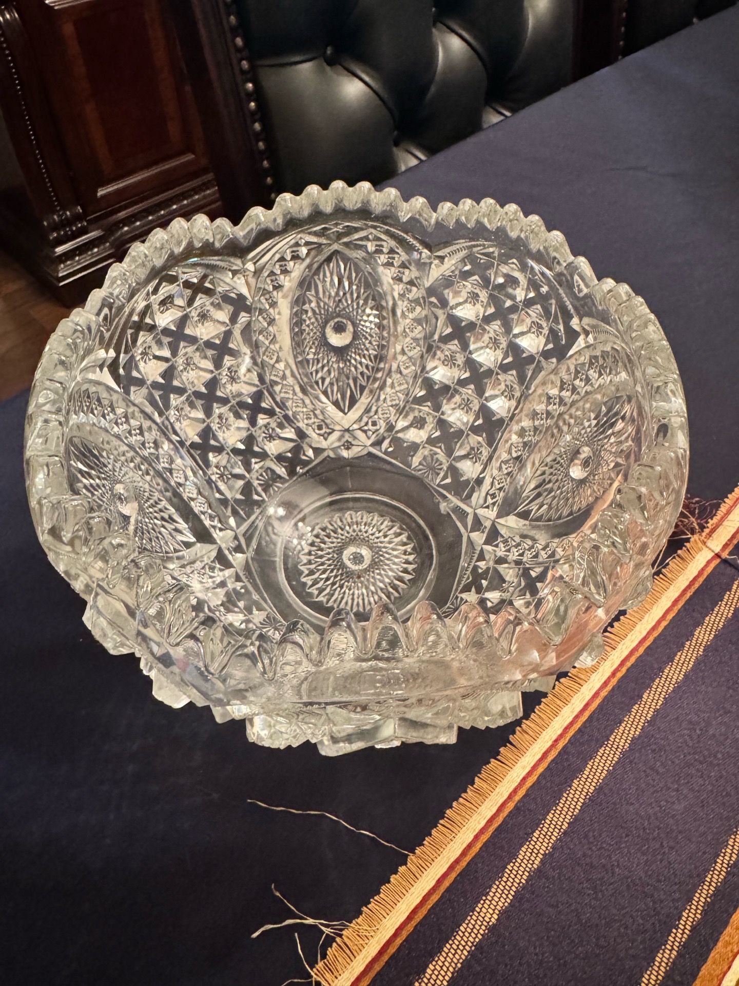 Vintage American Period Crystal vase and bowl