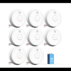 Photoelectric Smoke Detector Fire Alarm Model GS562A White - 8 Pack