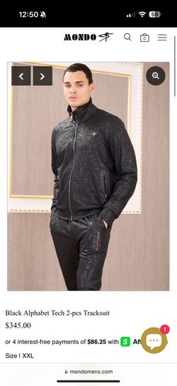 Mondo Black Alphabet Tech Tracksuit