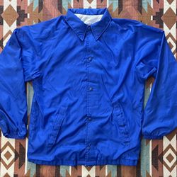 Vintage American Way Snap-Up Blue Jacket Blank  Made in USA Size Small/Medium  