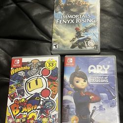 Nitendo Switch Immortals Fenyx Rising, Super Bomberman, ARY and the Secret of Seasons - 3 Games