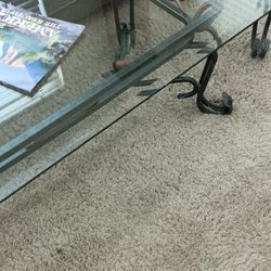 Coffee Table And 2 End Tables Glass Top
