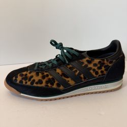 Adidas  SL 72 OG Leopard Print Pony Hair Men’s 9.5 Collegiate Green JI0187 Mint