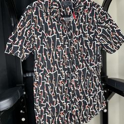 Men graphic button up shirt size xsmall