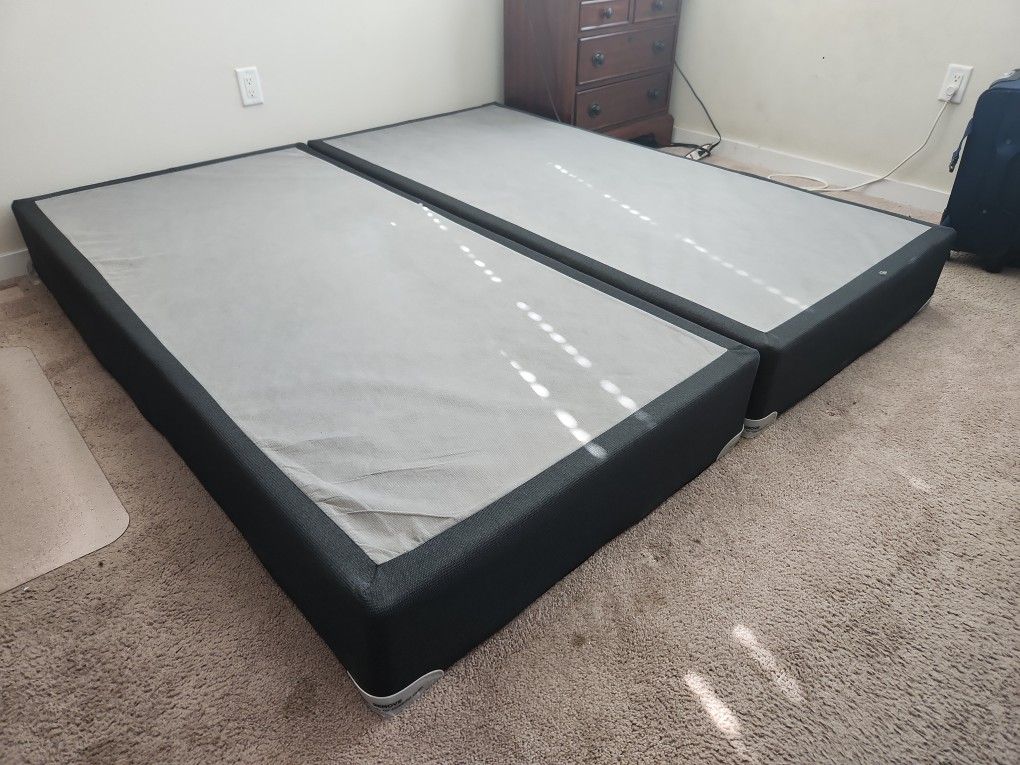 Free 4 Years Old Tempur-pedic Two Twin XL Boxes Springs That Can Be Used Both Together For One King-Size Bed