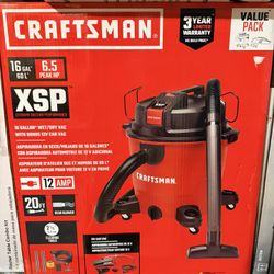 Brand new, factory-sealed Craftsman XSP Extreme Suction Performance Wet/Dry Vacuum. This is the "Value Pack" bundle that includes a bonus 12V portable