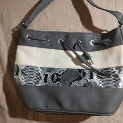 Grey And White Purse