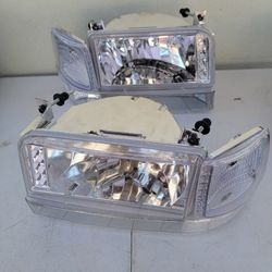92-96 Ford F150-F350 92-96 Bronco LED Headlights Luces Micas Calaveras Faros Faroles