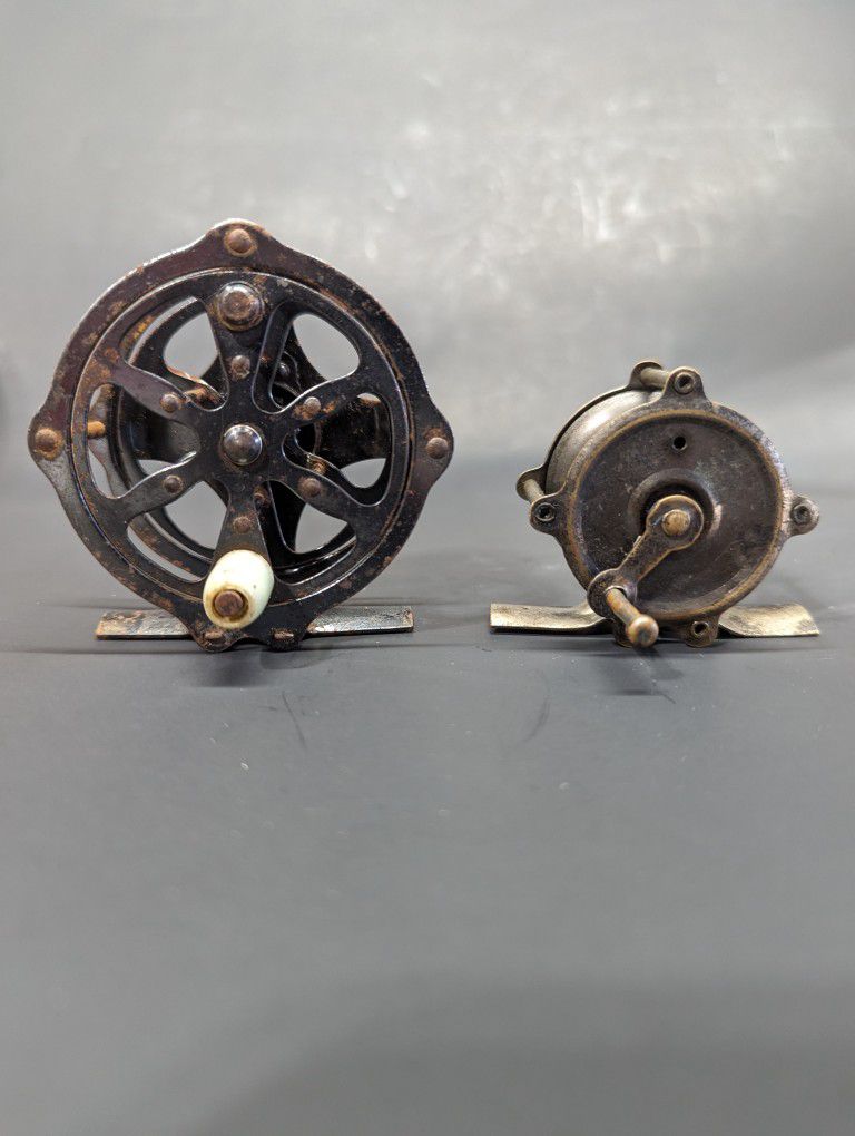 Two Vintage Unbranded Fly Fishing Reels - Restore or Display Pieces 