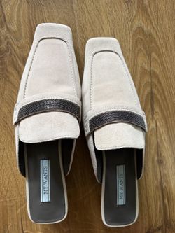 Beige Suede Mule Slippers – Size 38 (240mm, ~US 7.5), New with Box