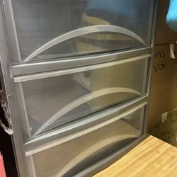 Grey Plastic Drawers $10