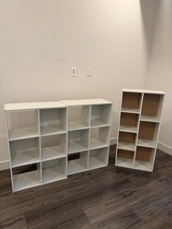 White cube storage organizer