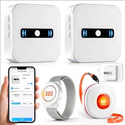 Daytech WiFi Pager System with 1 Button and 2 Receivers