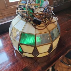 Antique Stained Glass Hanging Lamp