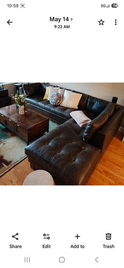 2 piece Leather couch expensive... does not fit in any of my rooms