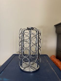 Chrome Rotating K-Cup Pod Carousel Holder