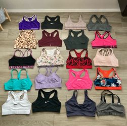 Huge Lot Women’s Sports Bra Nike, Under Armour, Calvin Klein, Asics Victoria’s Secret Zella Athletic Workout Yoga M Medium