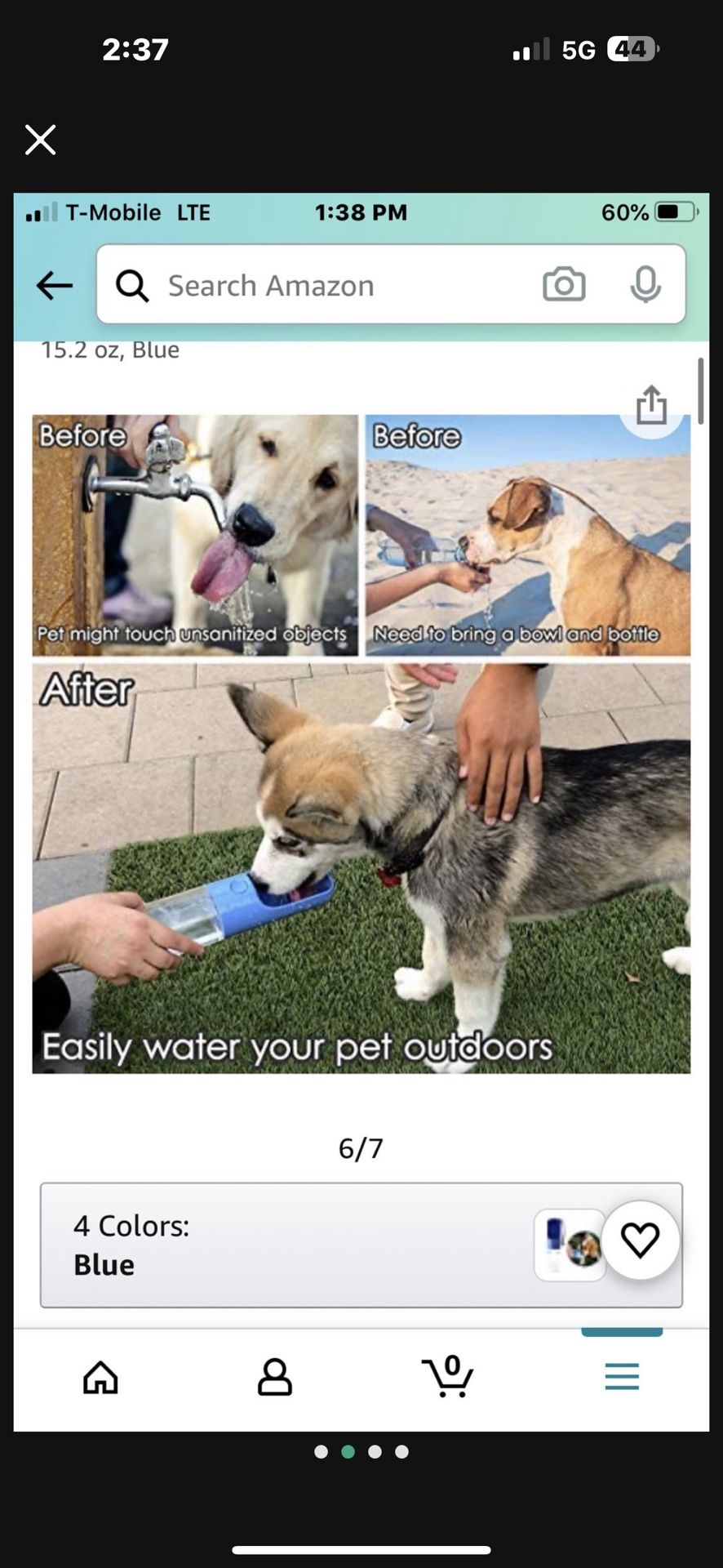 Pet Outdoor Water Bottle