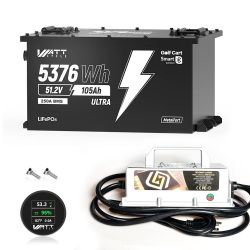 48V 105Ah 250A BMS Golf Cart Bluetooth Battery Kit with Charger