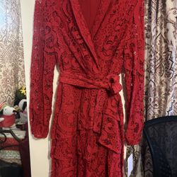 Red Lace Dress Size 10