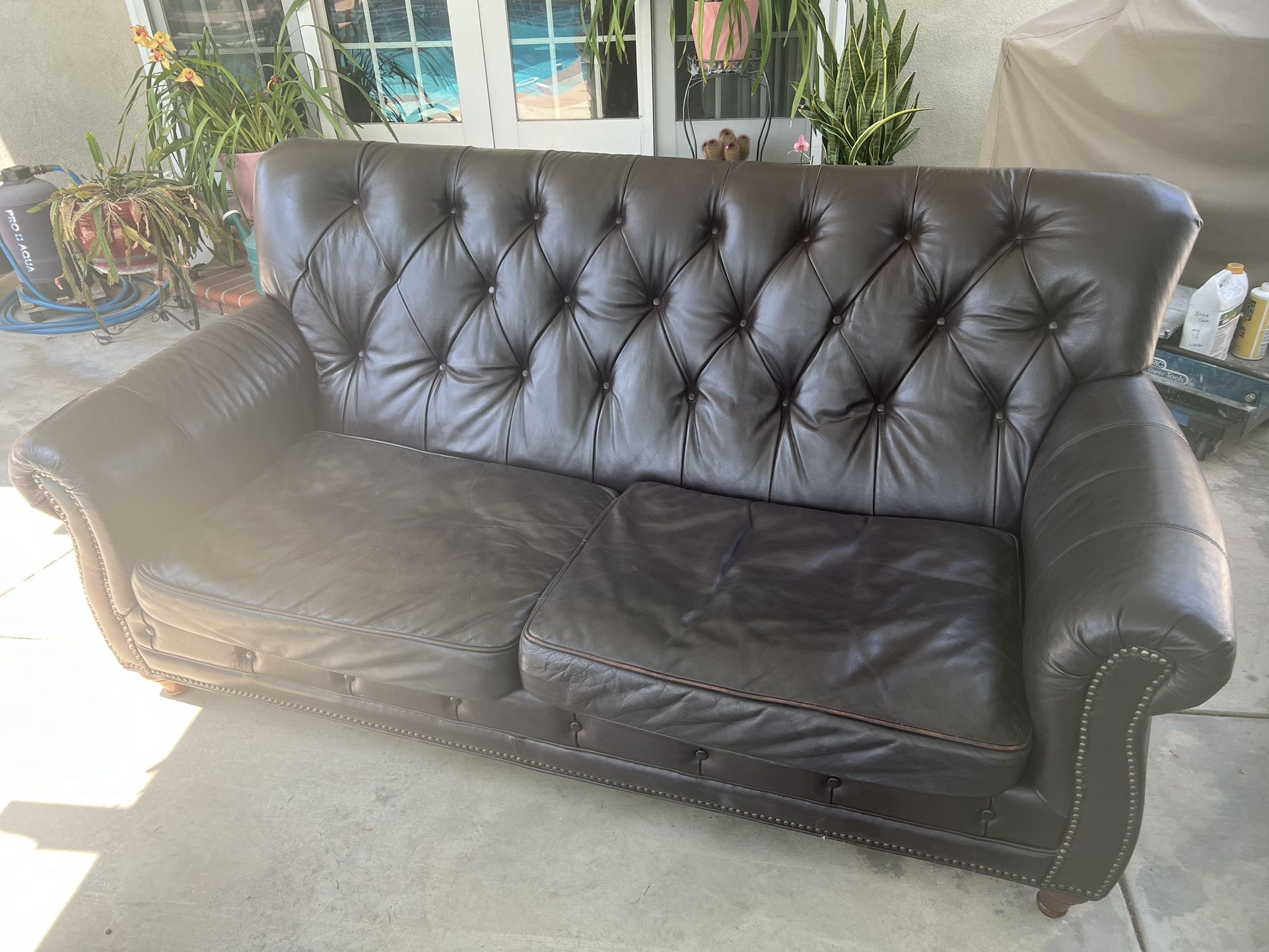 Full Grain Brown Leather Sofa