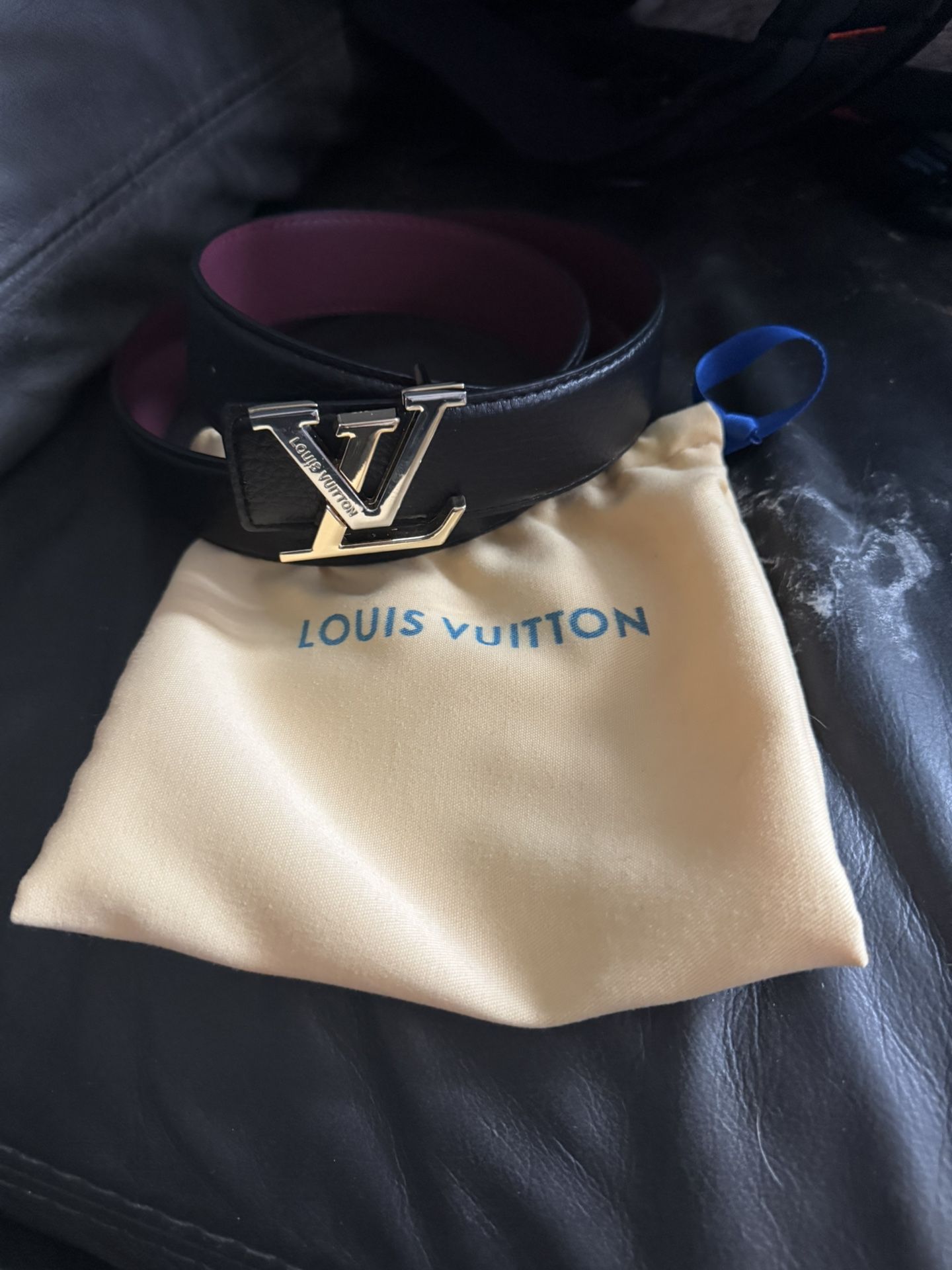 Louis Vuitton Black Calf Leather Belt