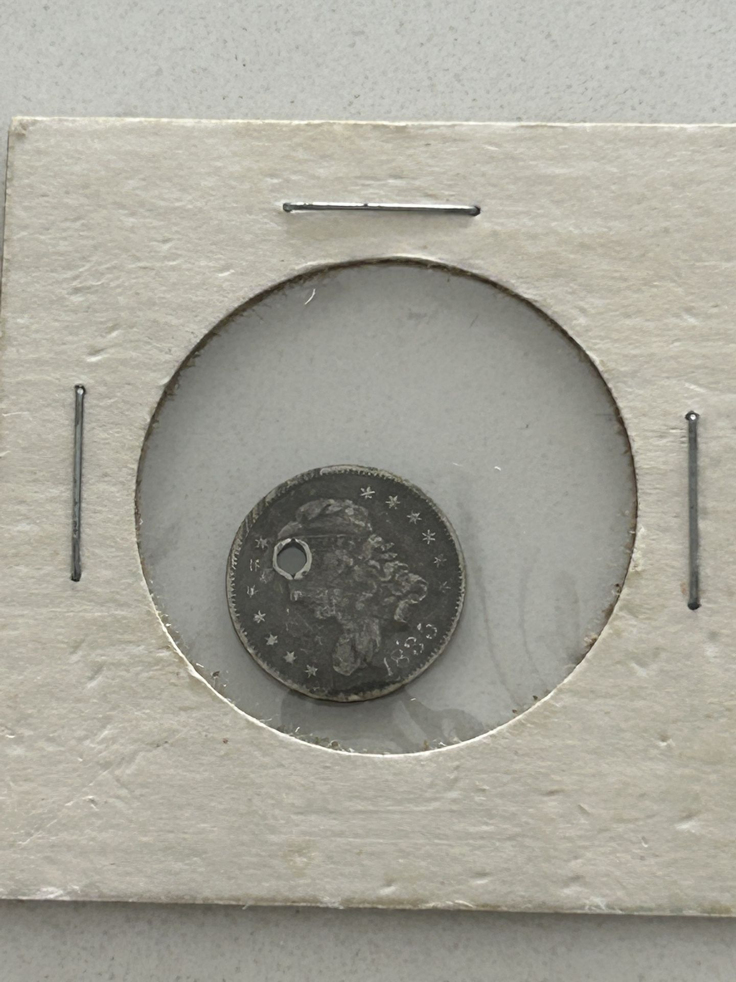 1835 Capped Bust Half Dime Holed with Nice Detail