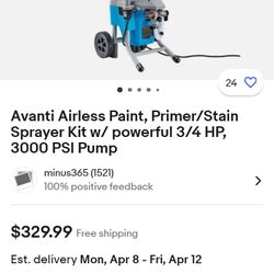 Avanti Airless Paint Primer Stain Sprayer Kit