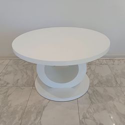 Modern White Sculptural Coffee Table 36" Round