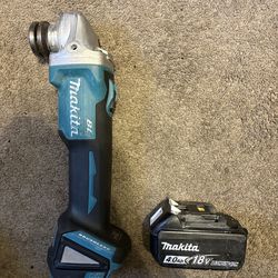 Makita brushless grinder with battery