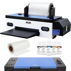 DTF Transfer Printer Set with Roll Feeder,L1800 Printhead A3 DTF Printer Machine Bundle