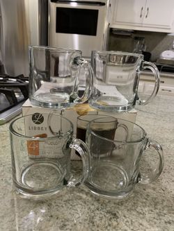 Set de 4ps de tasas de vidrio resistentes al calor