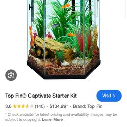 20 Gallon Hexagon Aquarium Top Fin
