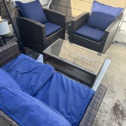 4 Piece wicker patio Set